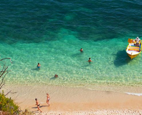 Blick auf Strand